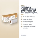 PAPEL PARA PLOTTER CANSON OPACO ROLLO 36" (914 mm x 50 m) 90 g - características principales