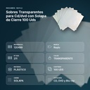 SOBRES TRANSPARENTES PARA CD/DVD CON SOLAPA DE CIERRE 100 UDS  - resumen de atributos