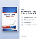 FICHAS LISAS LOAN 7,5 X 12,5 CM Nº 2 - características principales