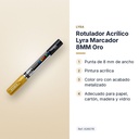 ROTULADOR ACRÍLICO LYRA MARCADOR 8MM ORO  - características principales