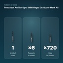 ROTULADOR ACRÍLICO LYRA 1MM NEGRO GRADUATE MARK ALL - formato de venta: paquete de 6, caja de 720