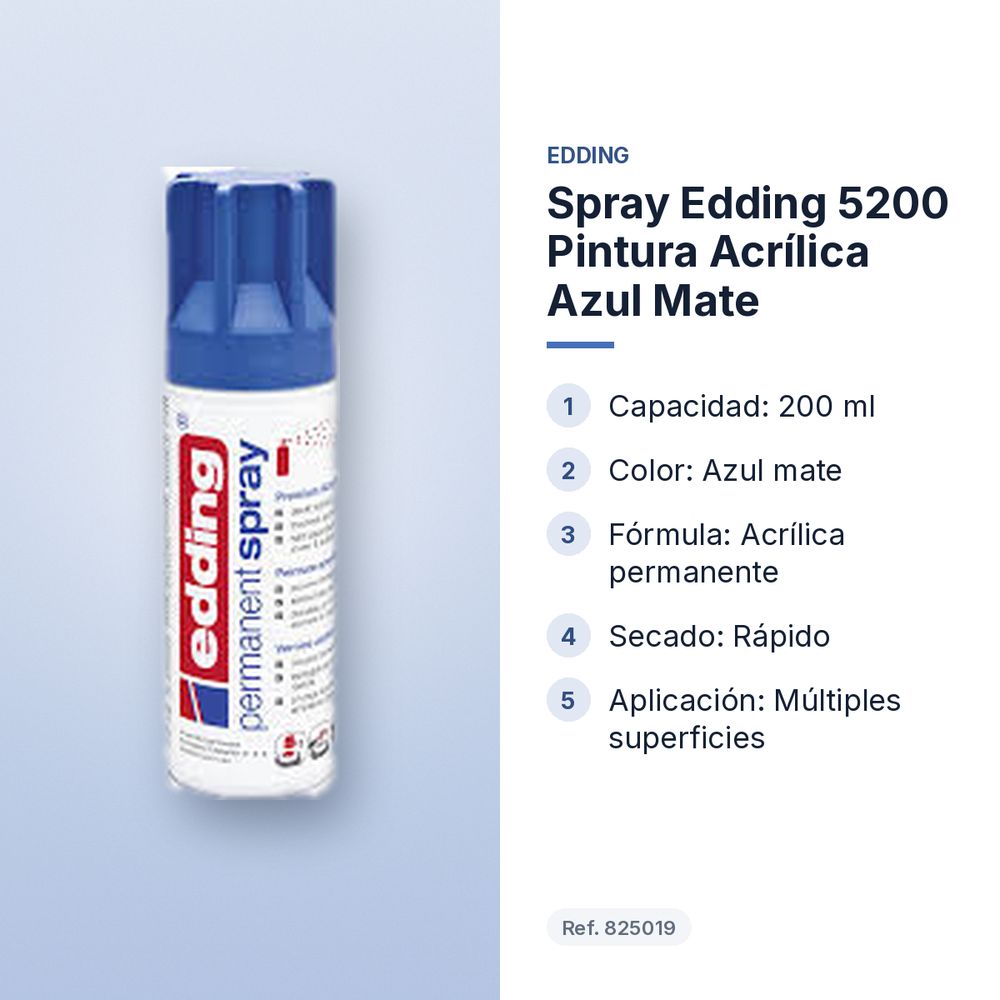 SPRAY EDDING 5200 PINTURA ACRÍLICA AZUL MATE - características principales