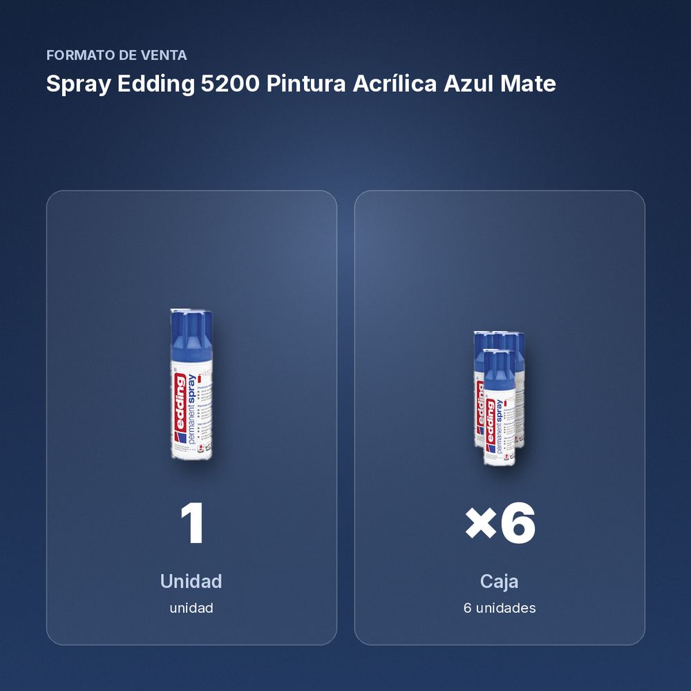 SPRAY EDDING 5200 PINTURA ACRÍLICA AZUL MATE - formato de venta: caja de 6