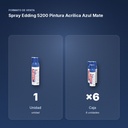 SPRAY EDDING 5200 PINTURA ACRÍLICA AZUL MATE - formato de venta: caja de 6