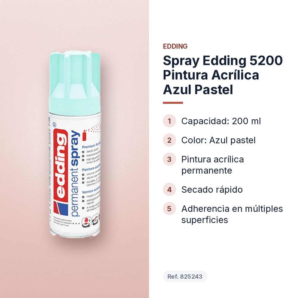 SPRAY EDDING 5200 PINTURA ACRÍLICA AZUL PASTEL - características principales