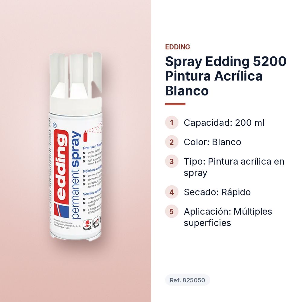 SPRAY EDDING 5200 PINTURA ACRÍLICA BLANCO - características principales