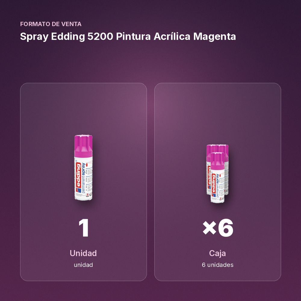 SPRAY EDDING 5200 PINTURA ACRÍLICA MAGENTA - formato de venta: caja de 6