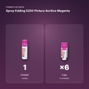 SPRAY EDDING 5200 PINTURA ACRÍLICA MAGENTA - formato de venta: caja de 6