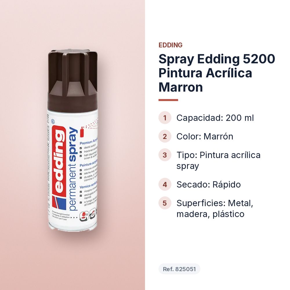 SPRAY EDDING 5200 PINTURA ACRÍLICA MARRON - características principales