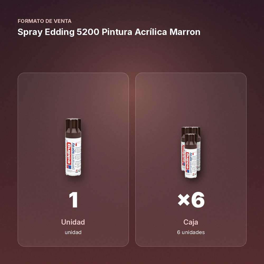 SPRAY EDDING 5200 PINTURA ACRÍLICA MARRON - formato de venta: caja de 6