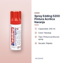 SPRAY EDDING 5200 PINTURA ACRÍLICA NARANJA - características principales