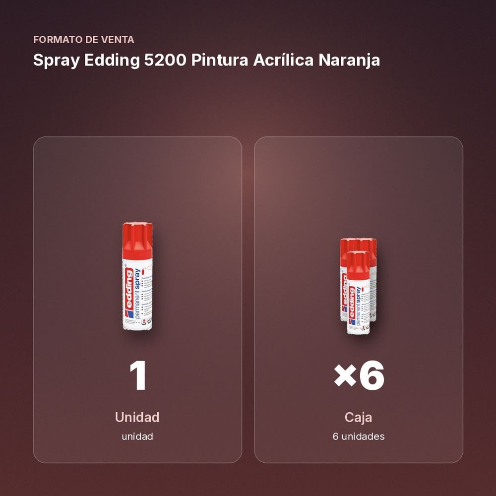 SPRAY EDDING 5200 PINTURA ACRÍLICA NARANJA - formato de venta: caja de 6