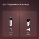 SPRAY EDDING 5200 PINTURA ACRÍLICA NEGRO - formato de venta: caja de 6