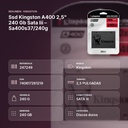 SSD KINGSTON A400 2,5" 240 GB SATA III – SA400S37/240G - resumen de atributos