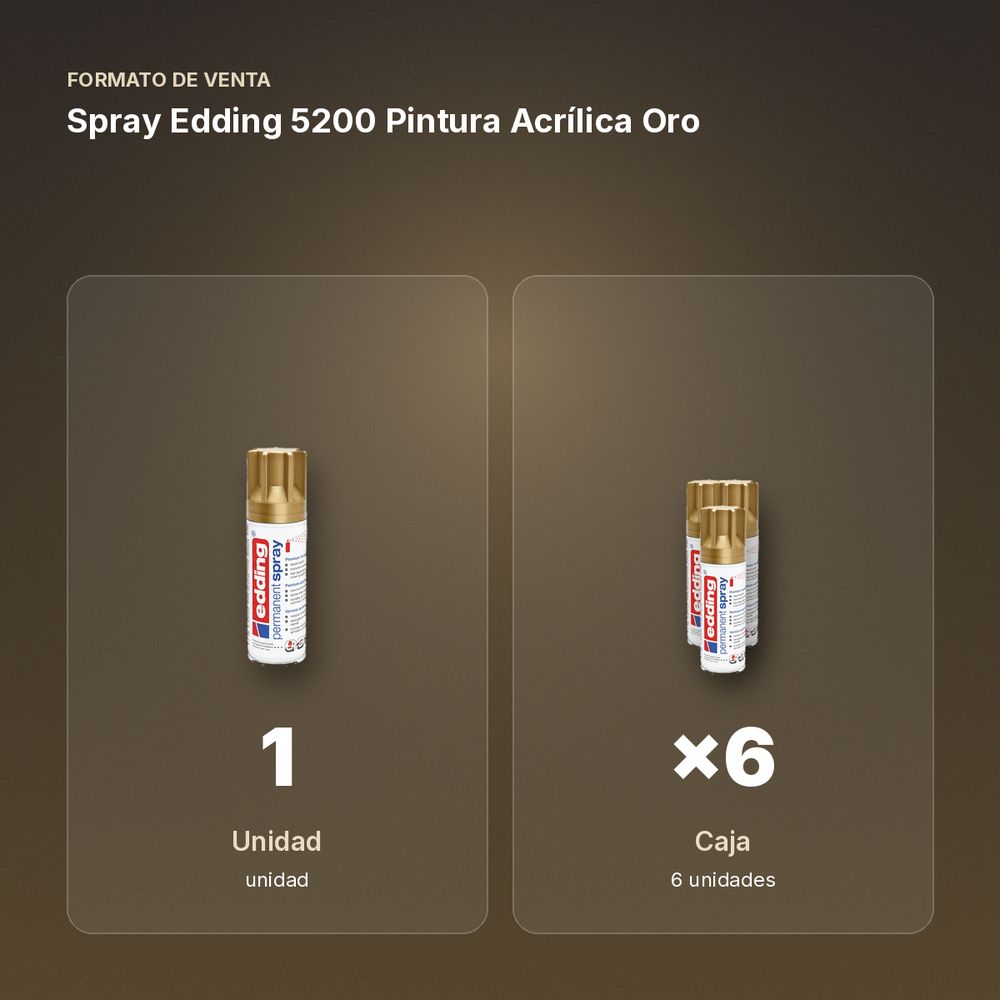 SPRAY EDDING 5200 PINTURA ACRÍLICA ORO - formato de venta: caja de 6