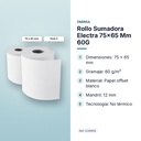 ROLLO SUMADORA ELECTRA 75×65 MM 60G  - características principales