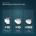 ROLLO SUMADORA 57×65MM 75G 1 COPIA   - formato de venta: paquete de 10, caja de 100