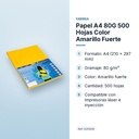PAPEL A4 80G 500 HOJAS COLOR AMARILLO FUERTE - características principales