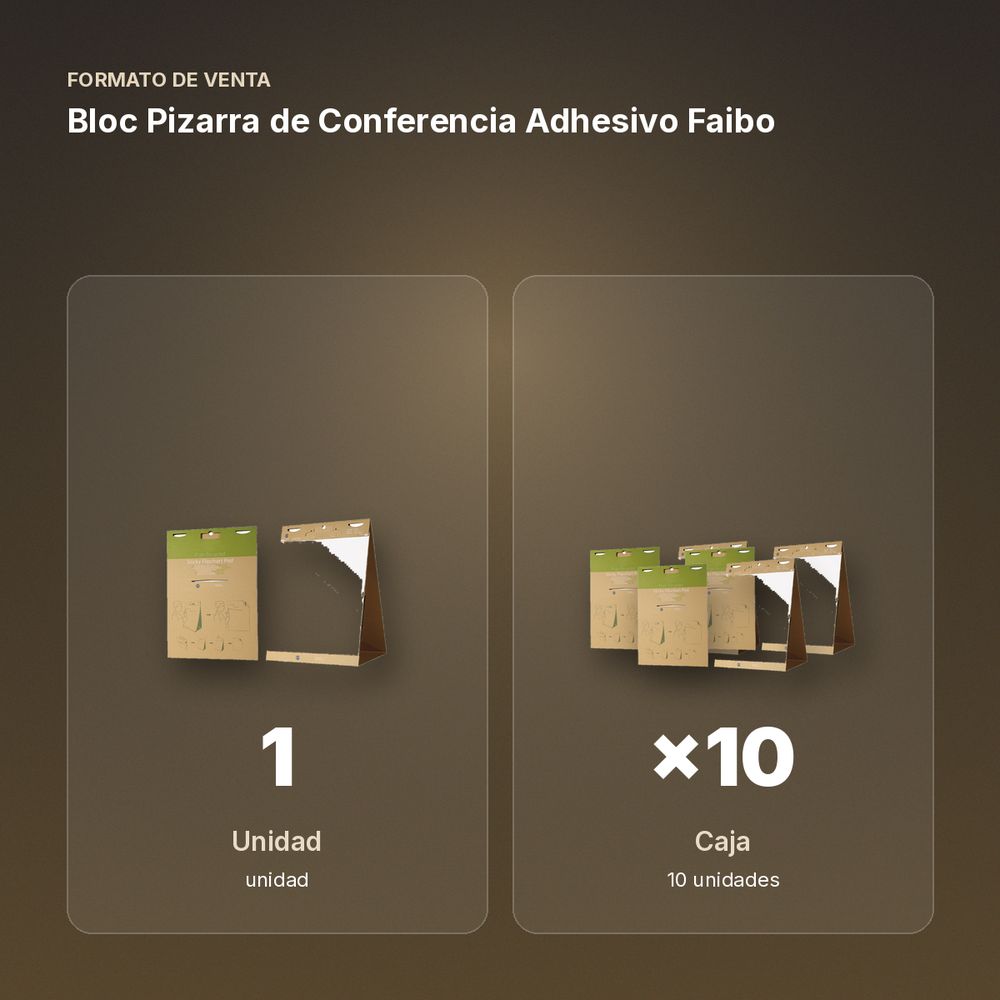 BLOC PIZARRA DE CONFERENCIA ADHESIVO FAIBO  - formato de venta: caja de 10