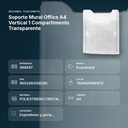 SOPORTE MURAL OFFICE A4 VERTICAL 1 COMPARTIMENTO TRANSPARENTE - resumen de atributos