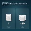 SOPORTE MURAL OFFICE A4 VERTICAL 1 COMPARTIMENTO TRANSPARENTE - formato de venta: caja de 10