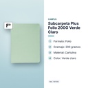 SUBCARPETA PLUS FOLIO 200G VERDE CLARO - características principales