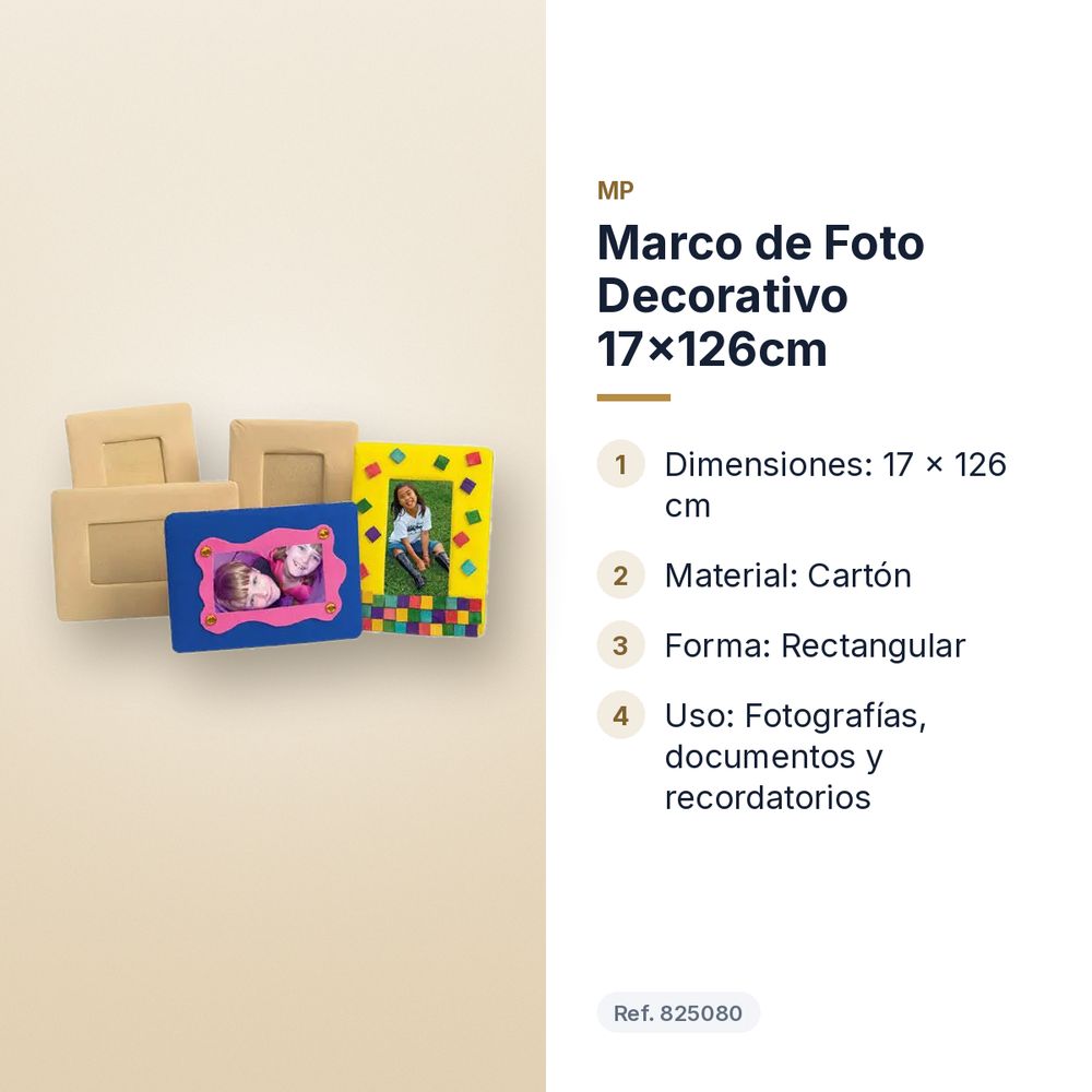 MARCO DE FOTO DECORATIVO 17×126CM  - características principales