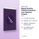 MURAL ARCHIVO 2000 A4 VERTICAL CON TALADROS CRISTAL TRANSPARENTE 210X320 MM - características principales