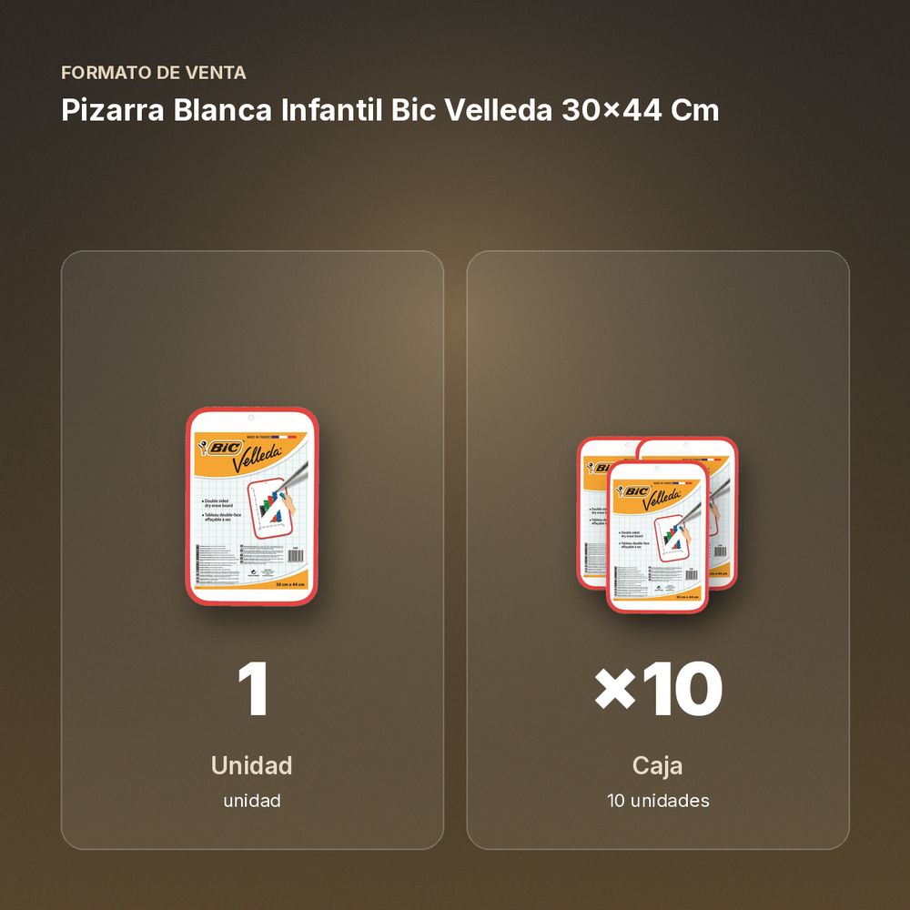 PIZARRA BLANCA INFANTIL BIC VELLEDA 30X44 CM - formato de venta: caja de 10