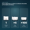 PIZARRA MAGNÉTICA CON MARCO DE MADERA REVESTIDO EN PVC BLANCO 30X40CM - formato de venta: caja de 5, palé de 100