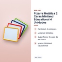 PIZARRA METÁLICA 2 CARAS MINILAND EDUCATIONAL 4 UNIDADES - características principales