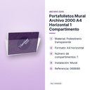 PORTAFOLLETOS MURAL ARCHIVO 2000 A4 HORIZONTAL 1 COMPARTIMENTO - características principales