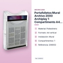 PORTAFOLLETOS MURAL ARCHIVO 2000 ARCHIPLAY 1 COMPARTIMENTO A4 VERTICAL - características principales
