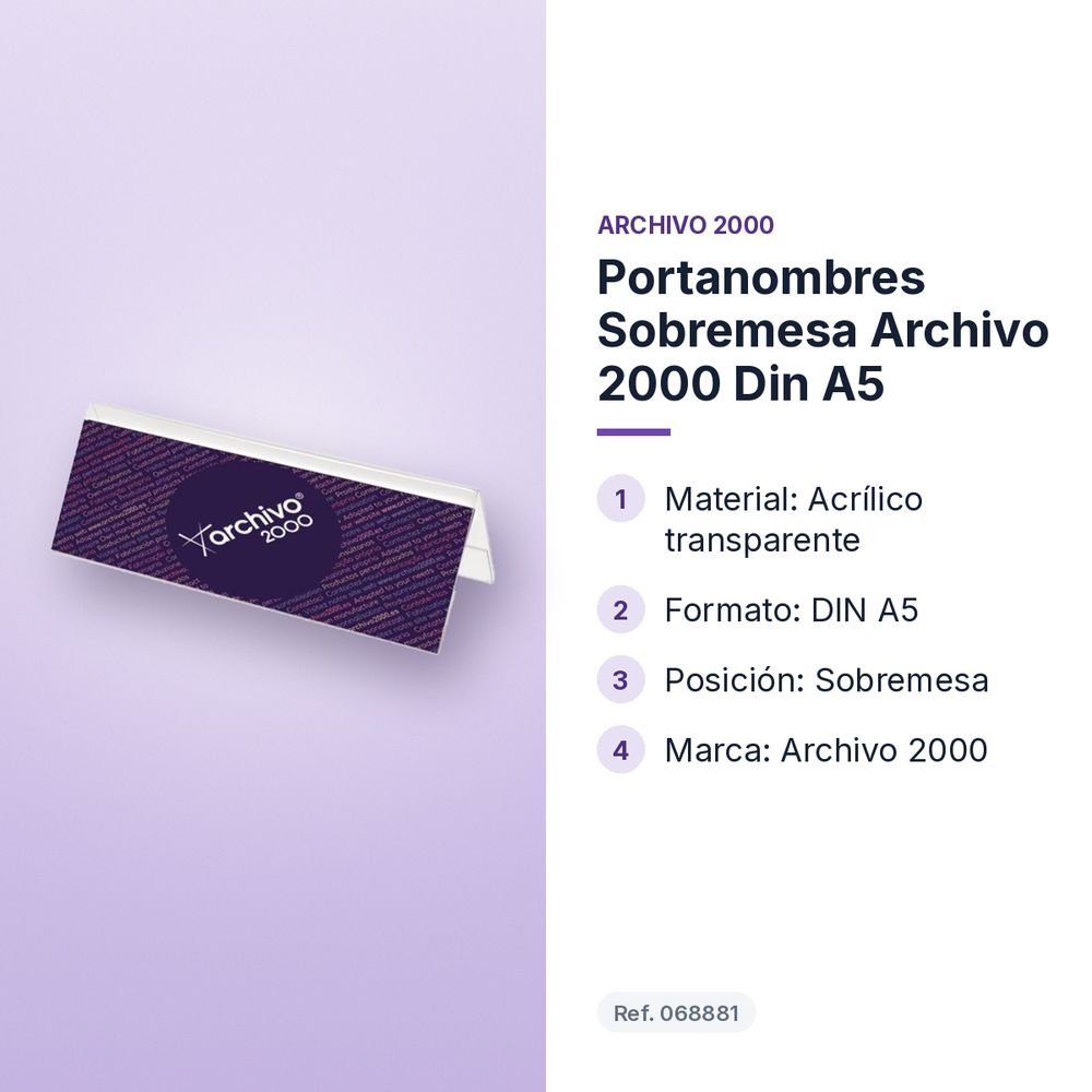 PORTANOMBRES SOBREMESA ARCHIVO 2000 DIN A5 - características principales
