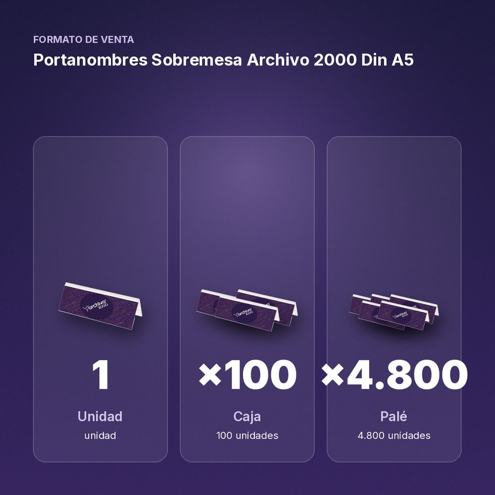 PORTANOMBRES SOBREMESA ARCHIVO 2000 DIN A5 - formato de venta: caja de 100, palé de 4800