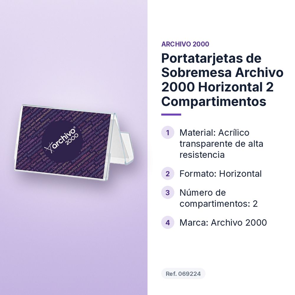 PORTATARJETAS DE SOBREMESA ARCHIVO 2000 HORIZONTAL 2 COMPARTIMENTOS - características principales