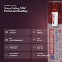 SPRAY EDDING 5200 PINTURA ACRÍLICA ROJO - resumen de atributos