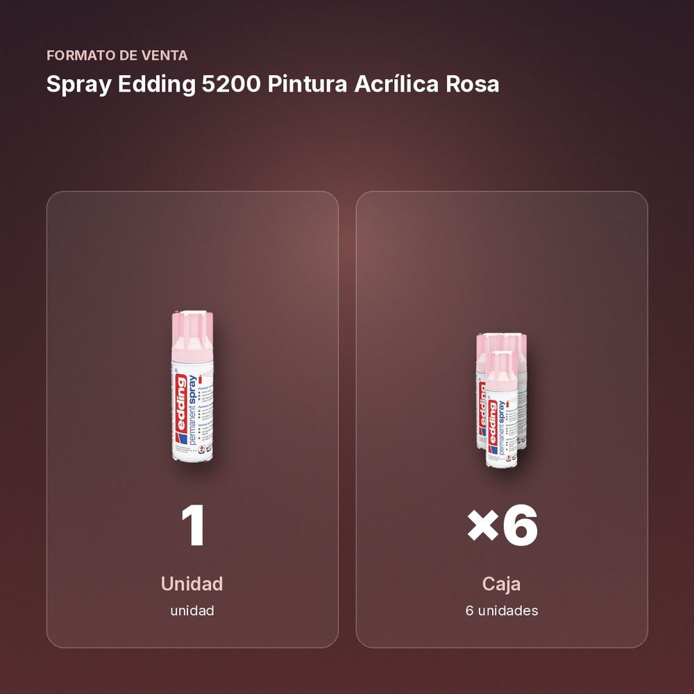 SPRAY EDDING 5200 PINTURA ACRÍLICA ROSA - formato de venta: caja de 6