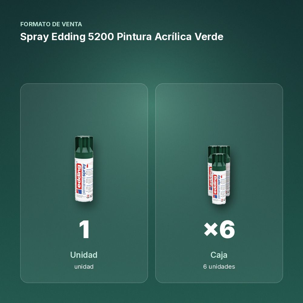 SPRAY EDDING 5200 PINTURA ACRÍLICA VERDE - formato de venta: caja de 6
