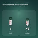 SPRAY EDDING 5200 PINTURA ACRÍLICA VERDE - formato de venta: caja de 6