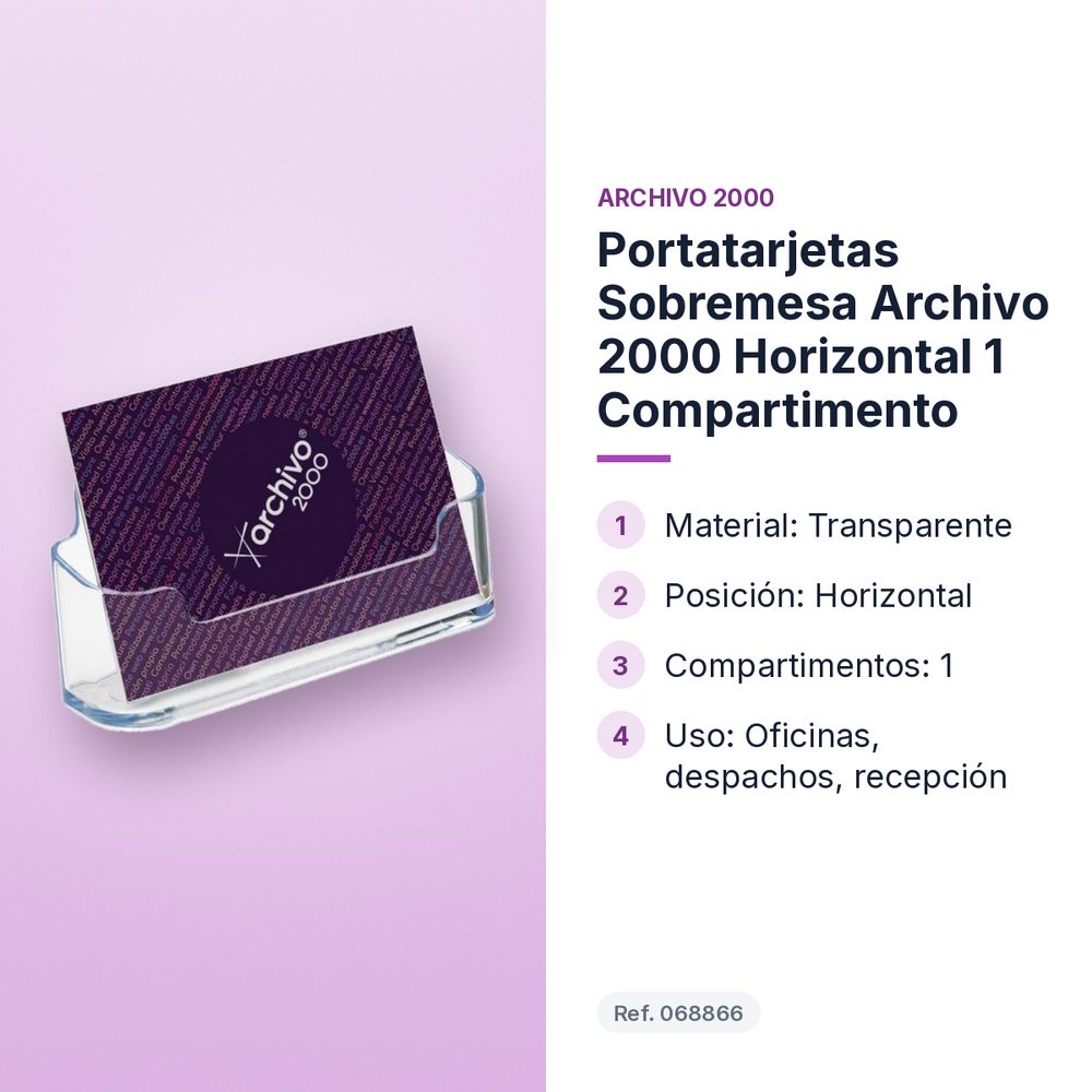 PORTATARJETAS SOBREMESA ARCHIVO 2000 HORIZONTAL 1 COMPARTIMENTO - características principales