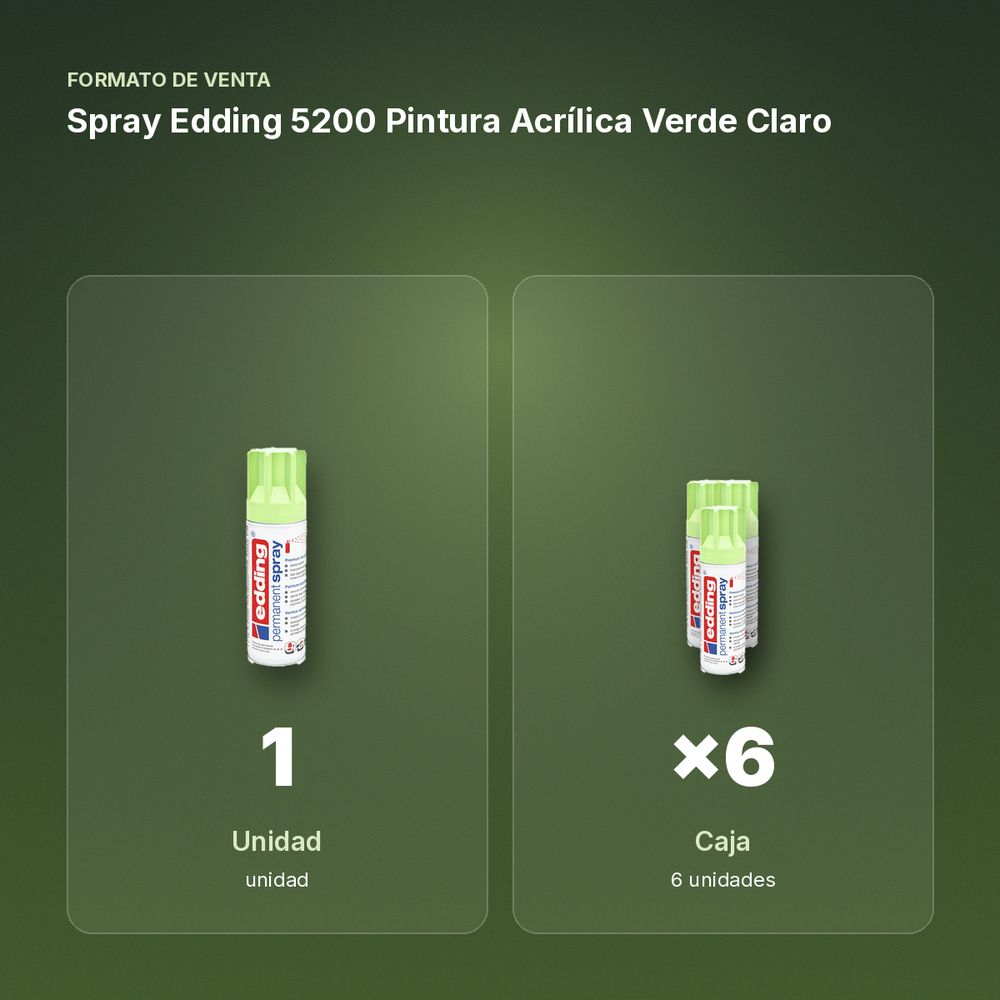 SPRAY EDDING 5200 PINTURA ACRÍLICA VERDE CLARO - formato de venta: caja de 6