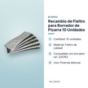 RECAMBIO DE FIELTRO PARA BORRADOR DE PIZARRA 10 UNIDADES - características principales