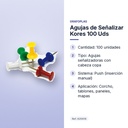 AGUJAS DE SEÑALIZAR KORES 100 UDS - características principales