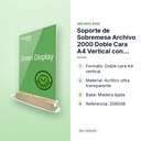 SOPORTE DE SOBREMESA ARCHIVO 2000 DOBLE CARA A4 VERTICAL CON BASE DE MADERA - características principales