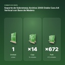 SOPORTE DE SOBREMESA ARCHIVO 2000 DOBLE CARA A4 VERTICAL CON BASE DE MADERA - formato de venta: caja de 14, palé de 672
