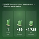 SOPORTE DE SOBREMESA ARCHIVO 2000 DOBLE CARA A5 VERTICAL CON BASE DE MADERA - formato de venta: caja de 36, palé de 1728