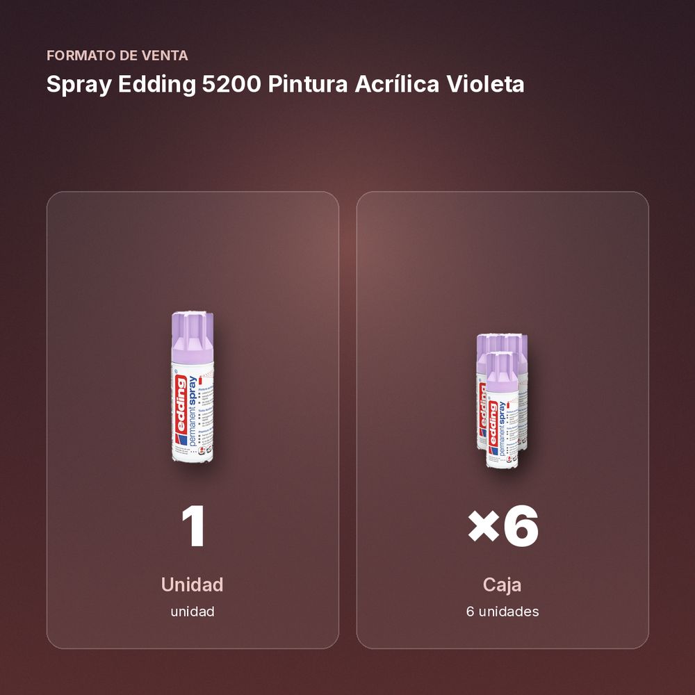 SPRAY EDDING 5200 PINTURA ACRÍLICA VIOLETA - formato de venta: caja de 6