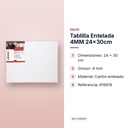 TABLILLA ENTELADA 4MM 24X30CM - características principales