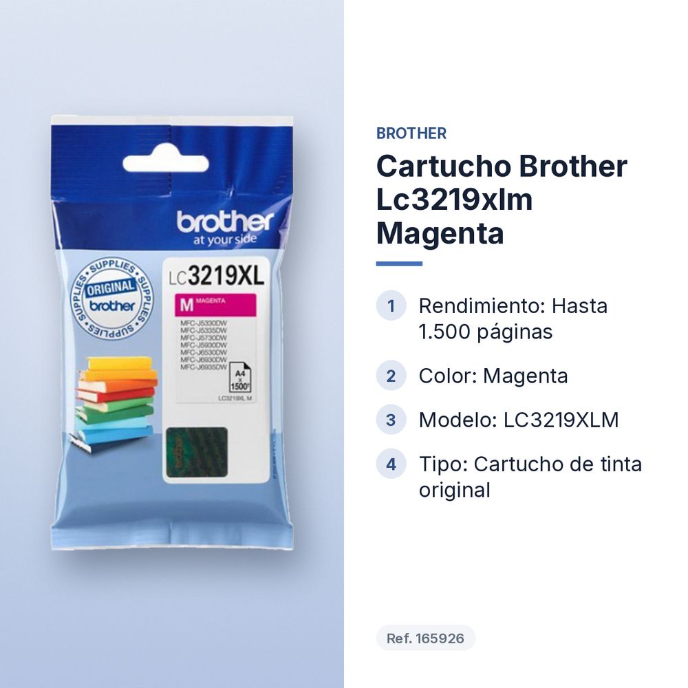CARTUCHO BROTHER LC3219XLM MAGENTA - características principales